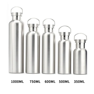 Efficiente isolamento in acciaio inossidabile per bottiglie d'acqua sportive, borraccia sottovuoto in 5 misure
