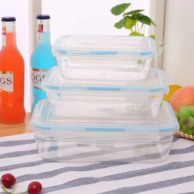 Confezione da 3 contenitori per frutta e verdura lunghi e quadrati in plastica di alta qualità