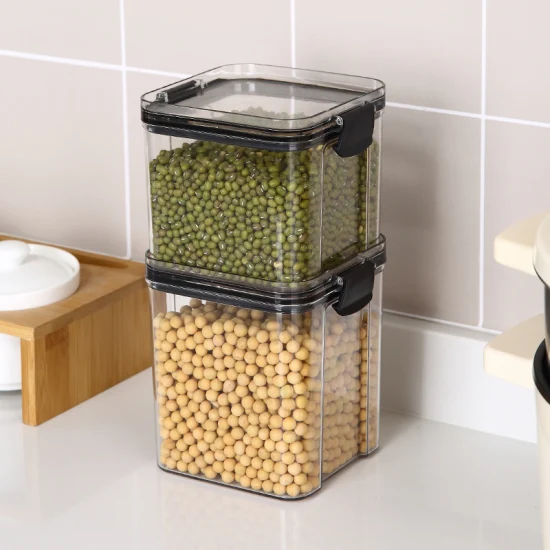 Set di contenitori di stoccaggio da 2 pezzi per guadagnare scatole di stoccaggio per frigorifero Set di contenitori per organizer per la conservazione degli alimenti in plastica per dispensa da cucina