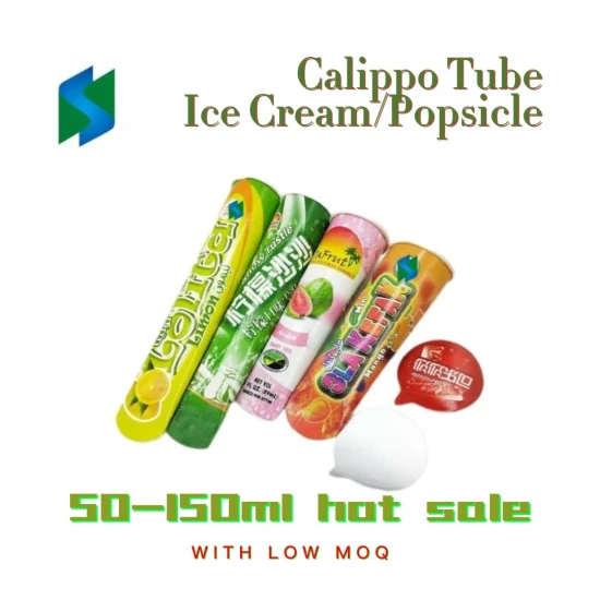 Jiushun Tubi per frappè di frutta pura usa e getta all'ingrosso Jiushun Tazza Calippo da 50 ml 100 ml con coperchio in plastica